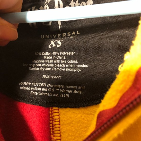 The Wizarding World of Harry Potter yellow orange and black hoodie cardigan, XS - Picture 6 of 9